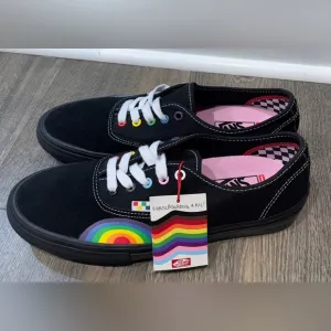 NEW Vans Authentic Pride Black/Rainbow Suede Canvas, M10/W11.5, LGBTQIA 