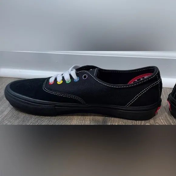 NEW Vans Authentic Pride Black/Rainbow Suede Canvas, M10/W11.5, LGBTQIA 