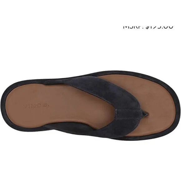 New Vince Dean Coastal Suede Sports Leather Flip Flops  Mens 8 Slip On Slides