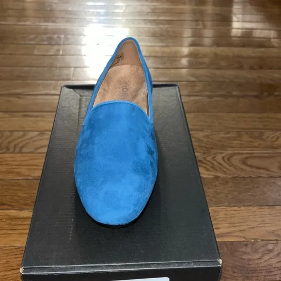 NEW Vionic Suede Willa Shimmer Comfort Loafers Dark Teal Women’s Size 5