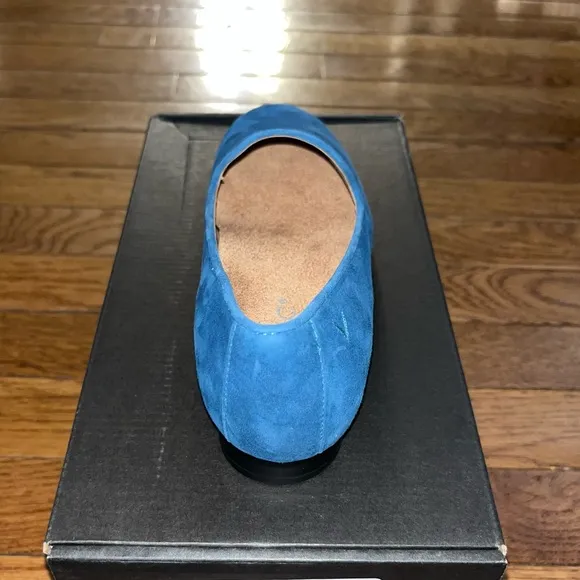 NEW Vionic Suede Willa Shimmer Comfort Loafers Dark Teal Women’s Size 5