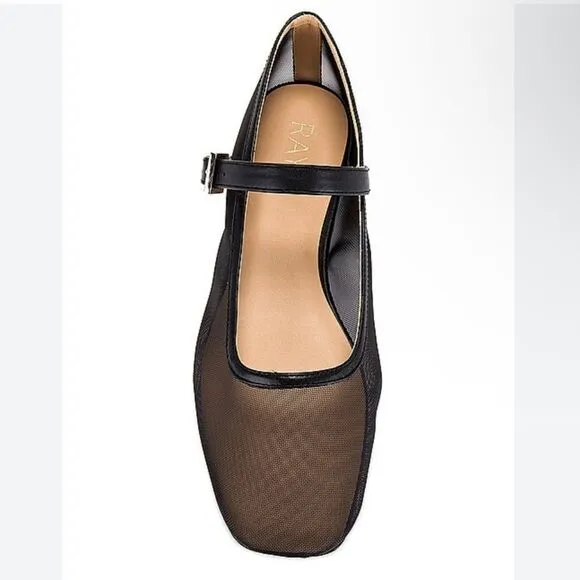 NEW Raye Lin flats black mesh ballet shoes Revolve Sz 7