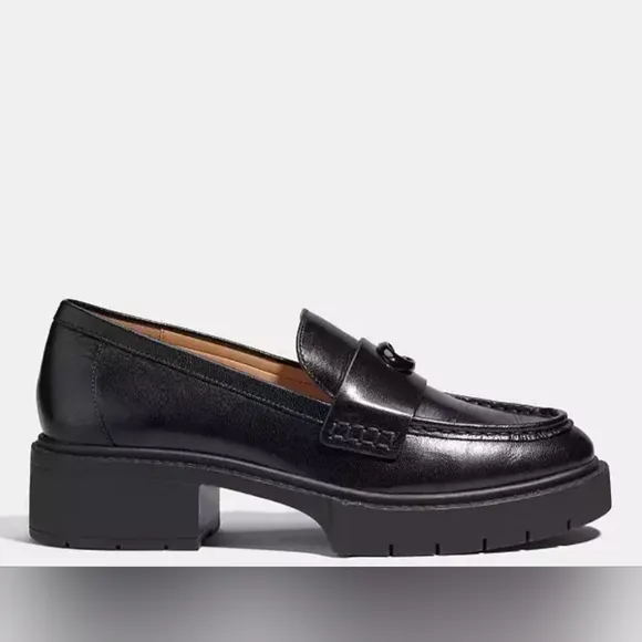 NIB Coach Women's Black Lug Sole Loafers
