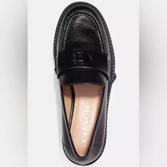 NIB Coach Women's Black Lug Sole Loafers