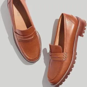 NIB Madewell Corinne Lugsole Leather Loafer in Dried Maple Brown - 11