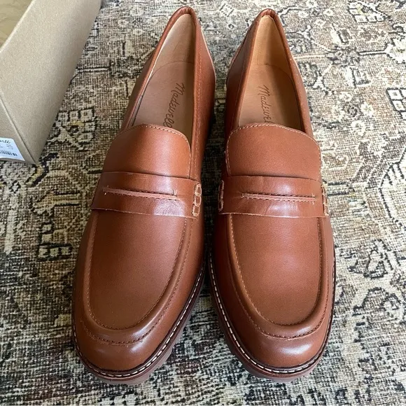NIB Madewell Corinne Lugsole Leather Loafer in Dried Maple Brown - 11