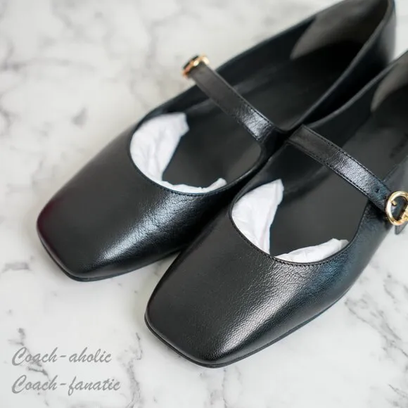 NIB Tory Burch Selby Mary Jane Ballet Leather Flats in Black