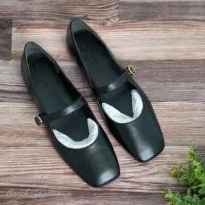 NIB Tory Burch Selby Mary Jane Ballet Leather Flats in Black
