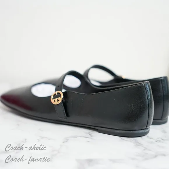 NIB Tory Burch Selby Mary Jane Ballet Leather Flats in Black