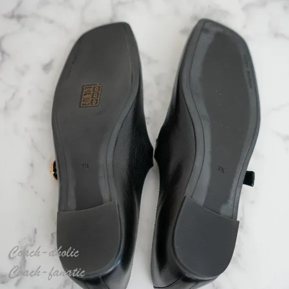NIB Tory Burch Selby Mary Jane Ballet Leather Flats in Black
