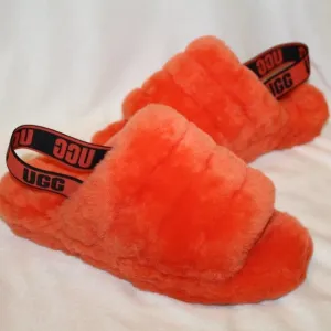 NIB‎ UGG FLUFF SHEARLING SLIDE SLIPPER SANDALS