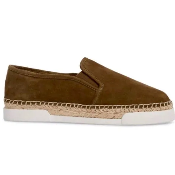 NIB Vince Camuto Suede Slip-On Sneaker Olive Khaki