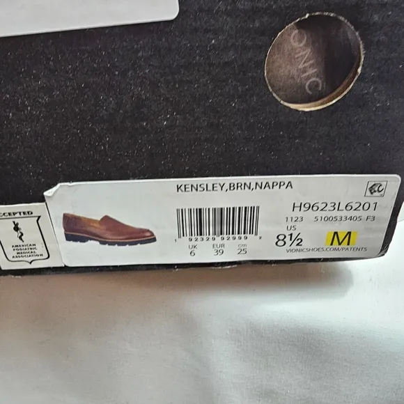 NIB Vionic Kensley Loafers Slip-On Leather Lug Sole Orthotic Brown Nappa 8.5