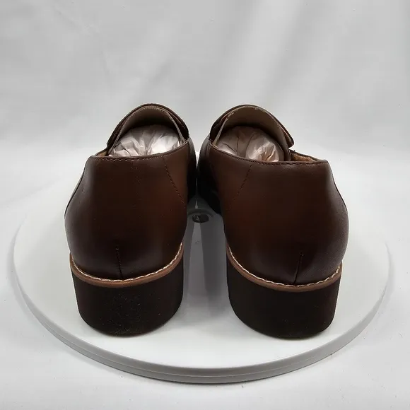 NIB Vionic Kensley Loafers Slip-On Leather Lug Sole Orthotic Brown Nappa 8.5