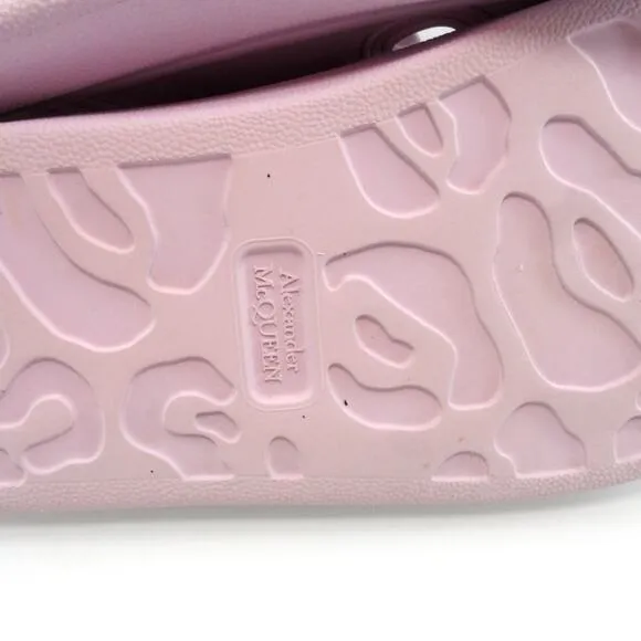 NIB$350 Alexander McQueen Rubber Double-Strap Logo Slides Chunky Sole 36.5 6.5-7