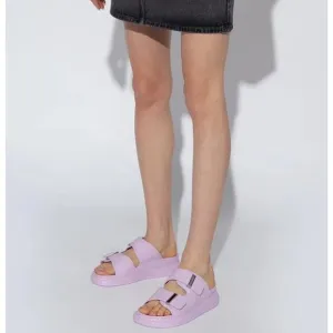 NIB$350 Alexander McQueen Rubber Double-Strap Logo Slides Chunky Sole 36.5 6.5-7