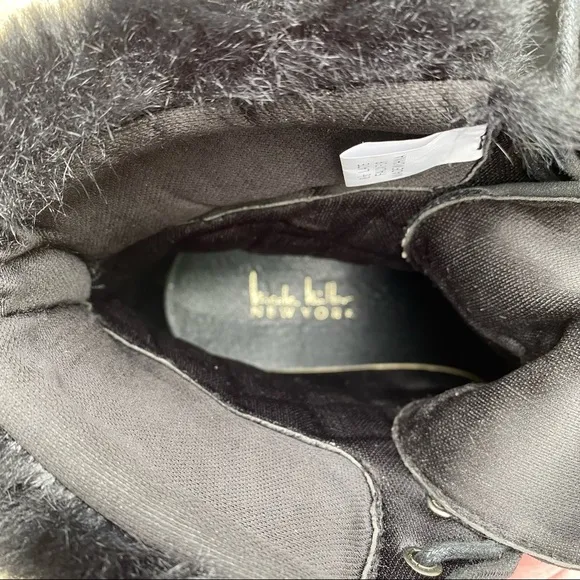 Nicole Miller Black Latte Quilted Boots Size 8.5