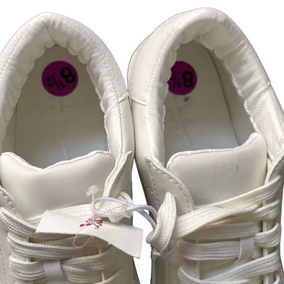 Nicole Miller White Leather Sneakers Size 8.5 NWT
