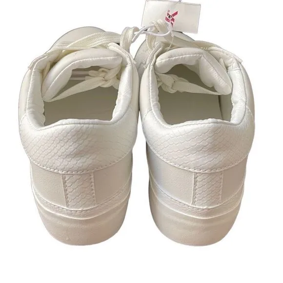 Nicole Miller White Leather Sneakers Size 8.5 NWT