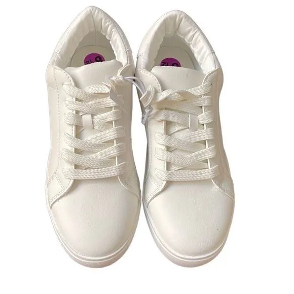 Nicole Miller White Leather Sneakers Size 8.5 NWT