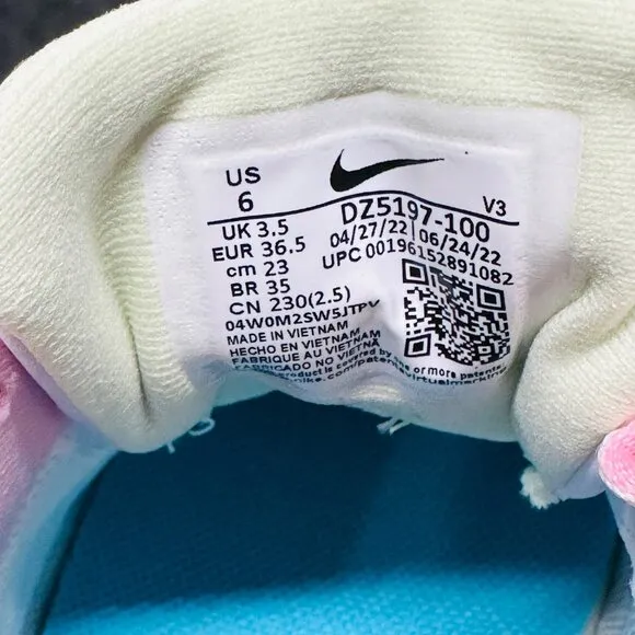 🤩Nike AF1 Platform White/Blue/Volt/Green Sneakers DZ5197 100 Women's Size 6 New