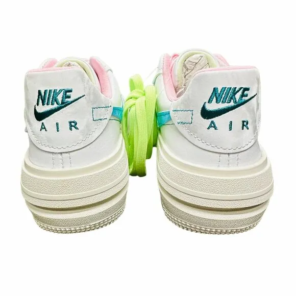 🤩Nike AF1 Platform White/Blue/Volt/Green Sneakers DZ5197 100 Women's Size 6 New