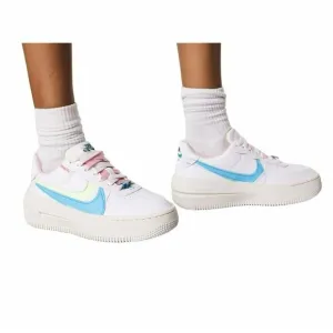 🤩Nike AF1 Platform White/Blue/Volt/Green Sneakers DZ5197 100 Women's Size 6 New