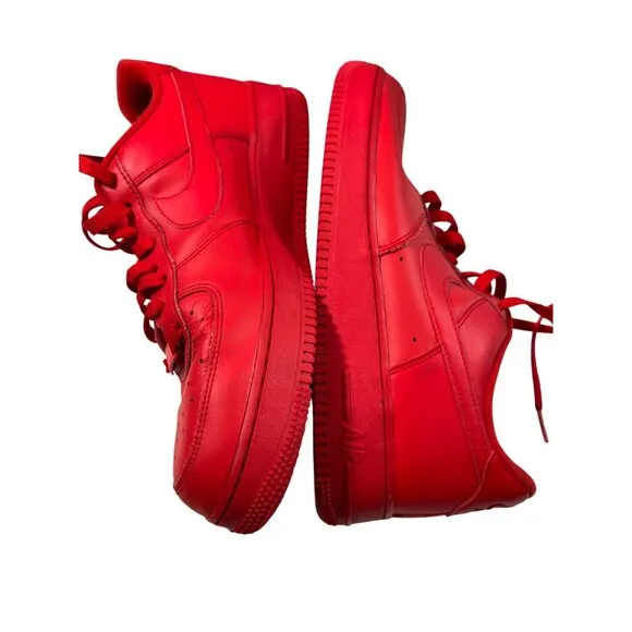 Nike Air Force 1 `07 LV8 Mens University Triple Red Size 9.5 Sneakers CW6999-600