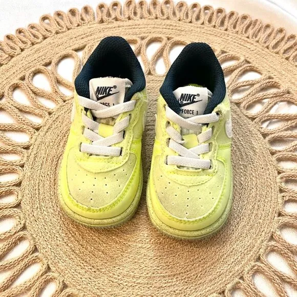 Nike Air Force 1 Low Crater Sneakers Light Lemon Twist Size 4C