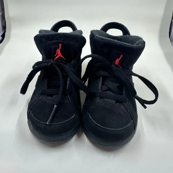 Nike Air Jordan 6 Retro Toddler 8C Black Infrared OG Style Sneaker Unisex