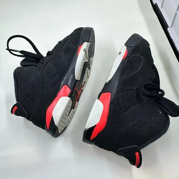 Nike Air Jordan 6 Retro Toddler 8C Black Infrared OG Style Sneaker Unisex