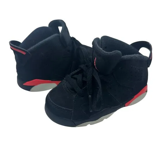 Nike Air Jordan 6 Retro Toddler 8C Black Infrared OG Style Sneaker Unisex