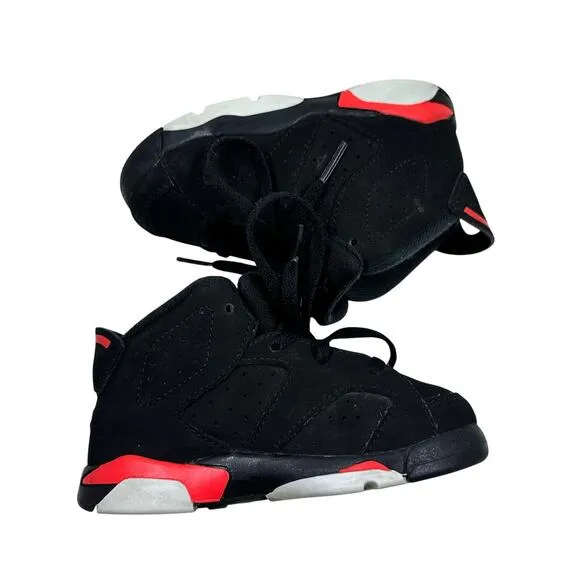 Nike Air Jordan 6 Retro Toddler 8C Black Infrared OG Style Sneaker Unisex