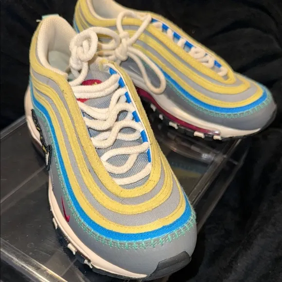 Nike Air Max 97 Blue Yellow Sneakers with Iconic Design