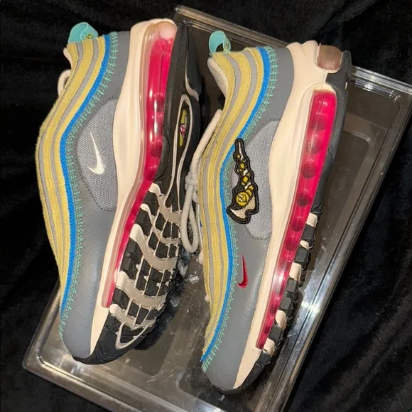 Nike Air Max 97 Blue Yellow Sneakers with Iconic Design