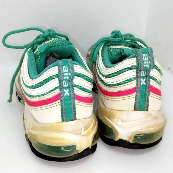 Nike Air Max 97 Beach Unisex Pre-owned White/Green/Pink Fashion Sneakers