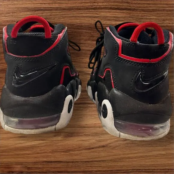 Nike Air More Uptempo '96 GS Black Red Toe Kids Size 4.5Y .