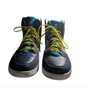 Nike High Top Sneakers Athletic Fashion Shoes Blue Yellow Size Unknown