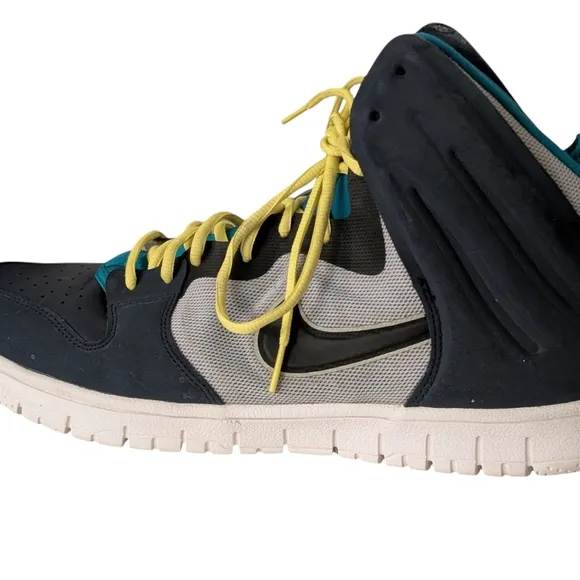 Nike High Top Sneakers Athletic Fashion Shoes Blue Yellow Size Unknown