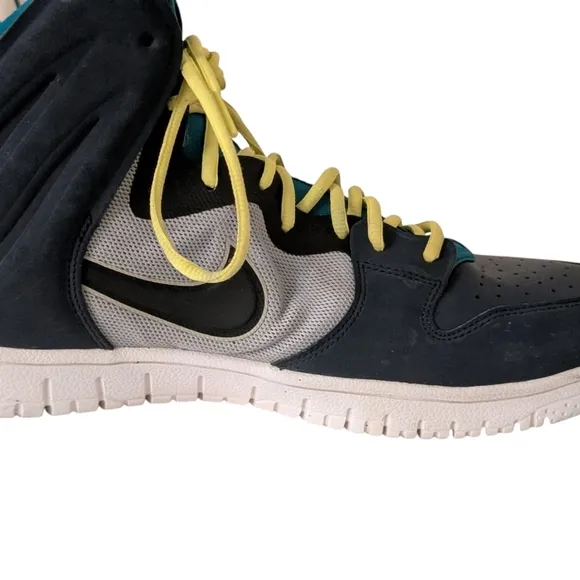 Nike High Top Sneakers Athletic Fashion Shoes Blue Yellow Size Unknown