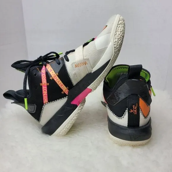 Nike Jordan Why Not Zero Mens Ivory Black Orange Fashion Sneakers Size 7