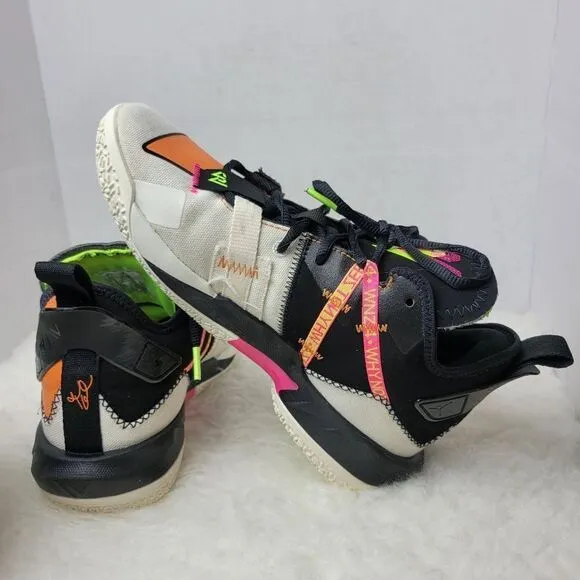 Nike Jordan Why Not Zero Mens Ivory Black Orange Fashion Sneakers Size 7
