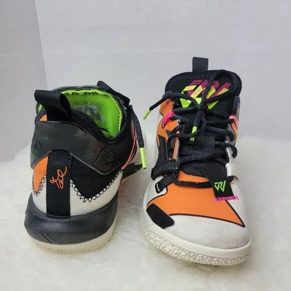 Nike Jordan Why Not Zero Mens Ivory Black Orange Fashion Sneakers Size 7