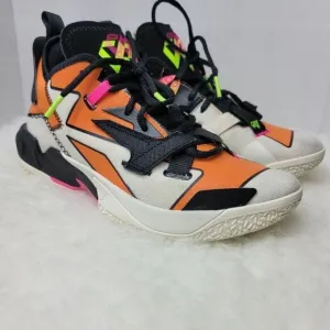 Nike Jordan Why Not Zero Mens Ivory Black Orange Fashion Sneakers Size 7