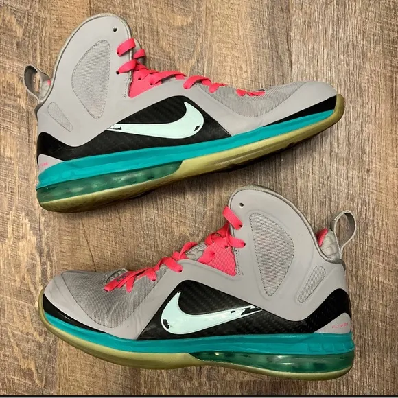 Nike LeBron 9 IX P.S. Elite South Beach Grey Pink Teal