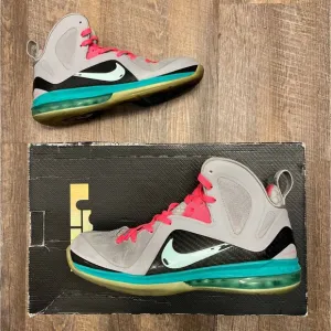 Nike LeBron 9 IX P.S. Elite South Beach Grey Pink Teal