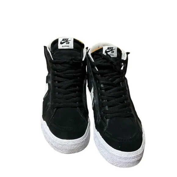 Nike SB Blazer Mid Suede &amp; Leather Black/White High-Top Mens Sneakers Size 11