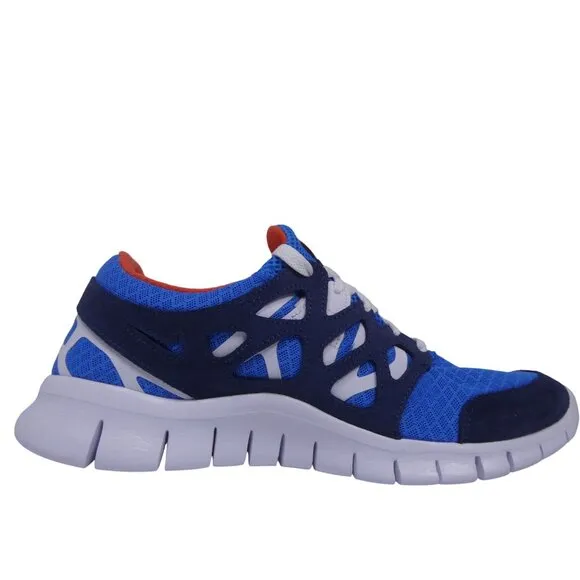 Nike Women's Free Run Running Shoe Light Photo Blue Orange 537732-403 Size 8