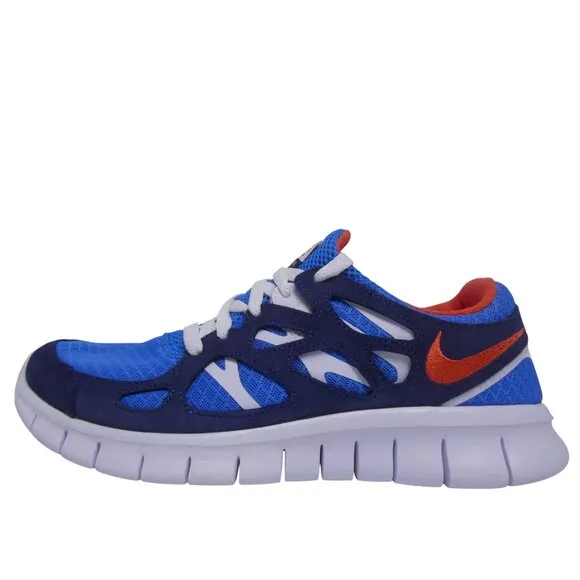 Nike Women's Free Run Running Shoe Light Photo Blue Orange 537732-403 Size 8