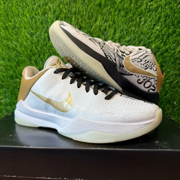 Nike Zoom Kobe 5 V Protro Big Stage Parade White Gold Black